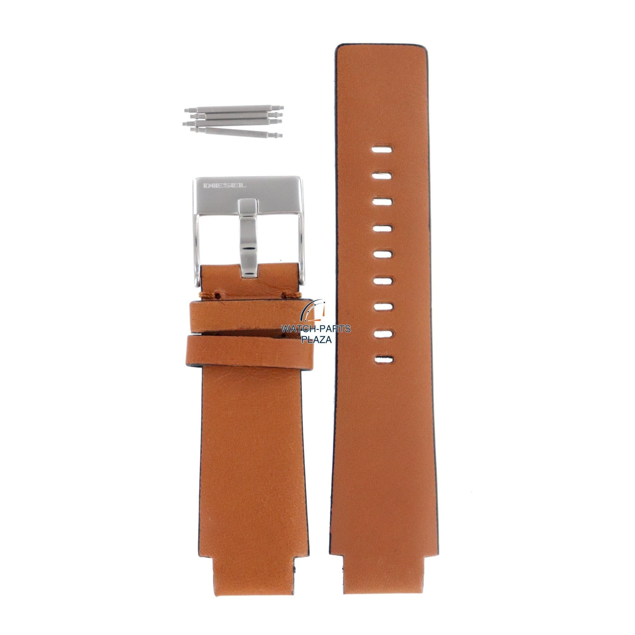 Watch Band Diesel DZ2045 light brown leather strap 18mm original - Watch Plaza
