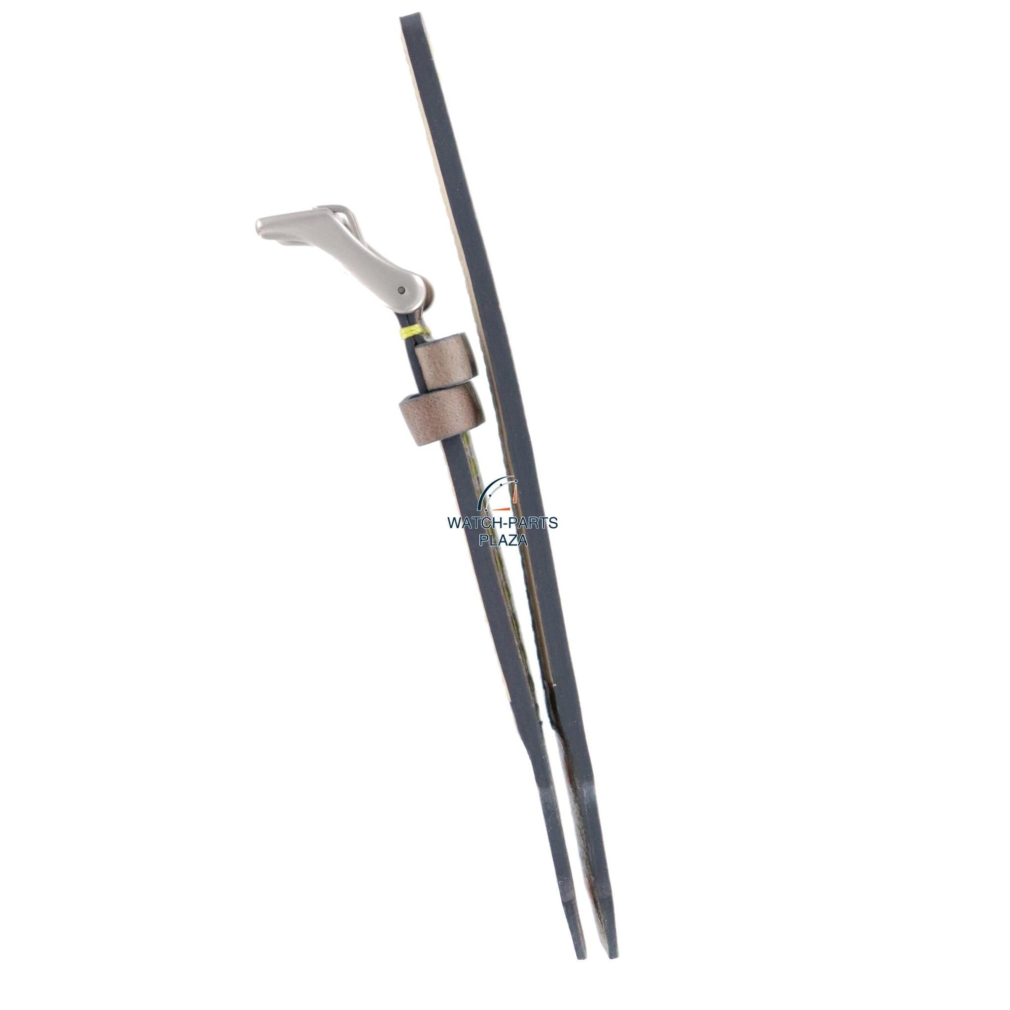 Watch Band Diesel DZ2115 brown leather strap 22mm yellow stitched original - Watch Plaza