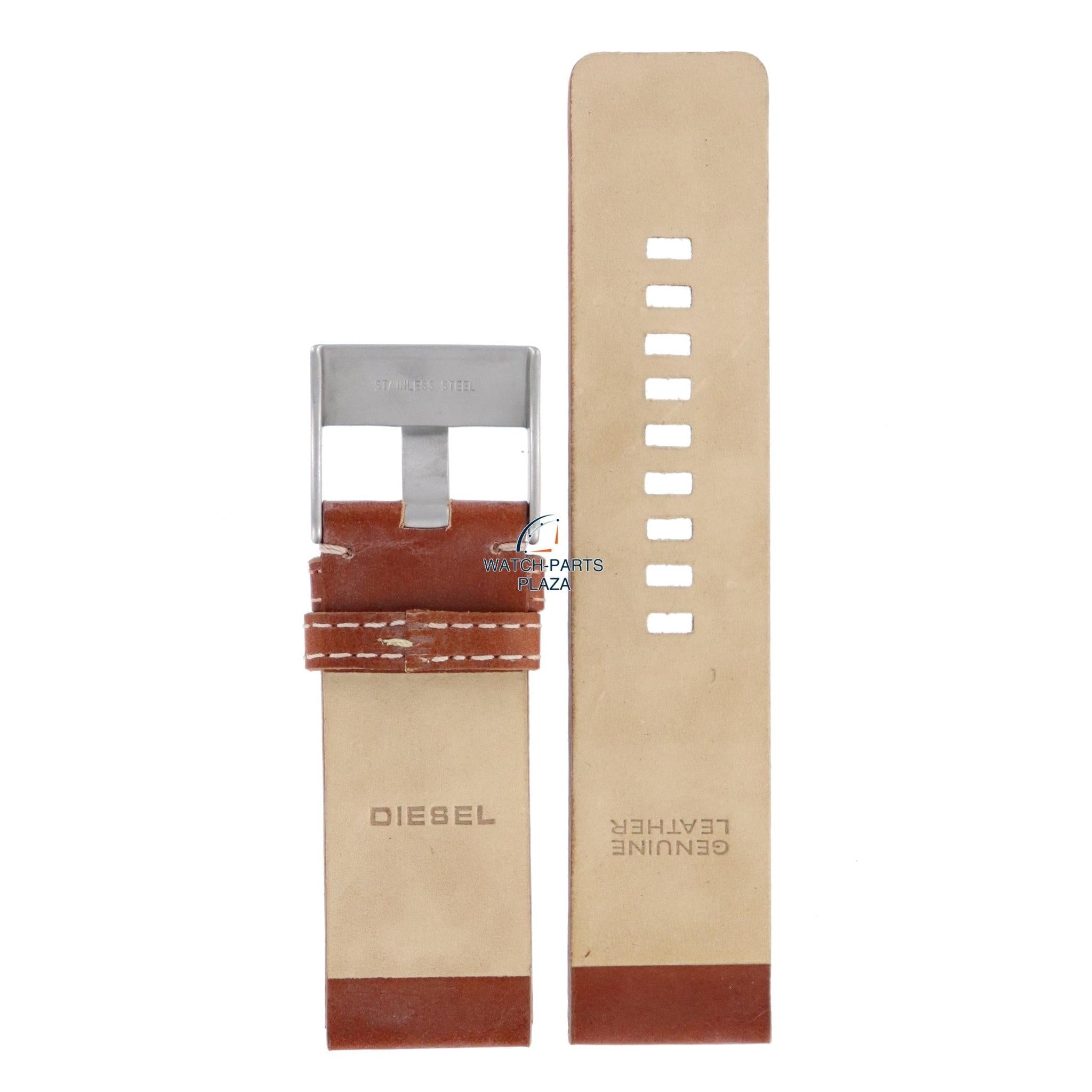 Watch Band Diesel DZ2137 light brown leather strap 26mm original - Watch Plaza