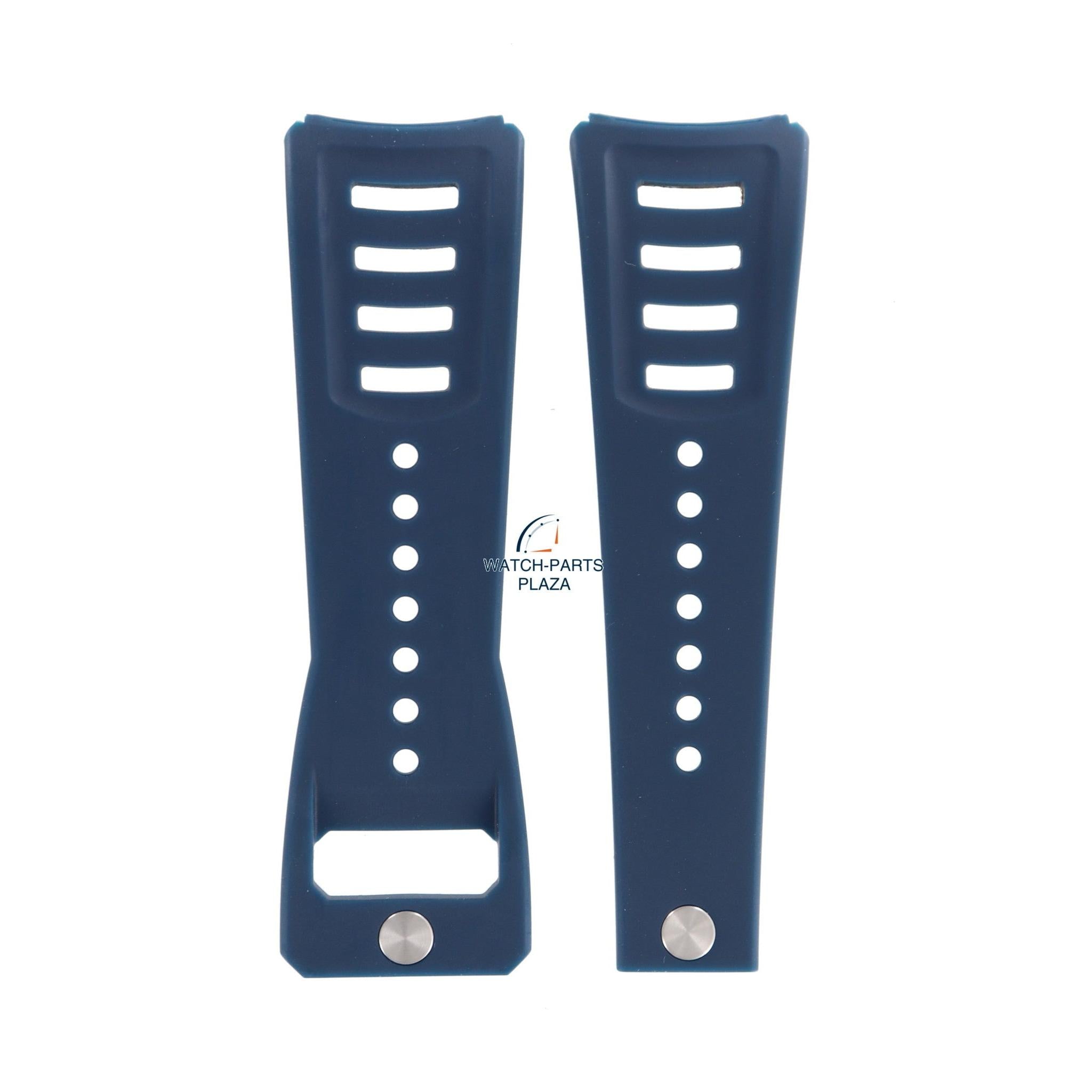 Watch Band Diesel DZ3039 blue resin & leather strap 30mm original - Watch Plaza
