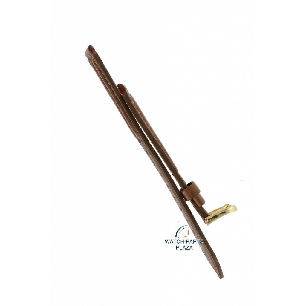 Watch Band for Seiko 8M25 - 7100, 5M22 - 6B00 Brown Leather Strap 17mm Moonphase SDT112 - Watch Plaza