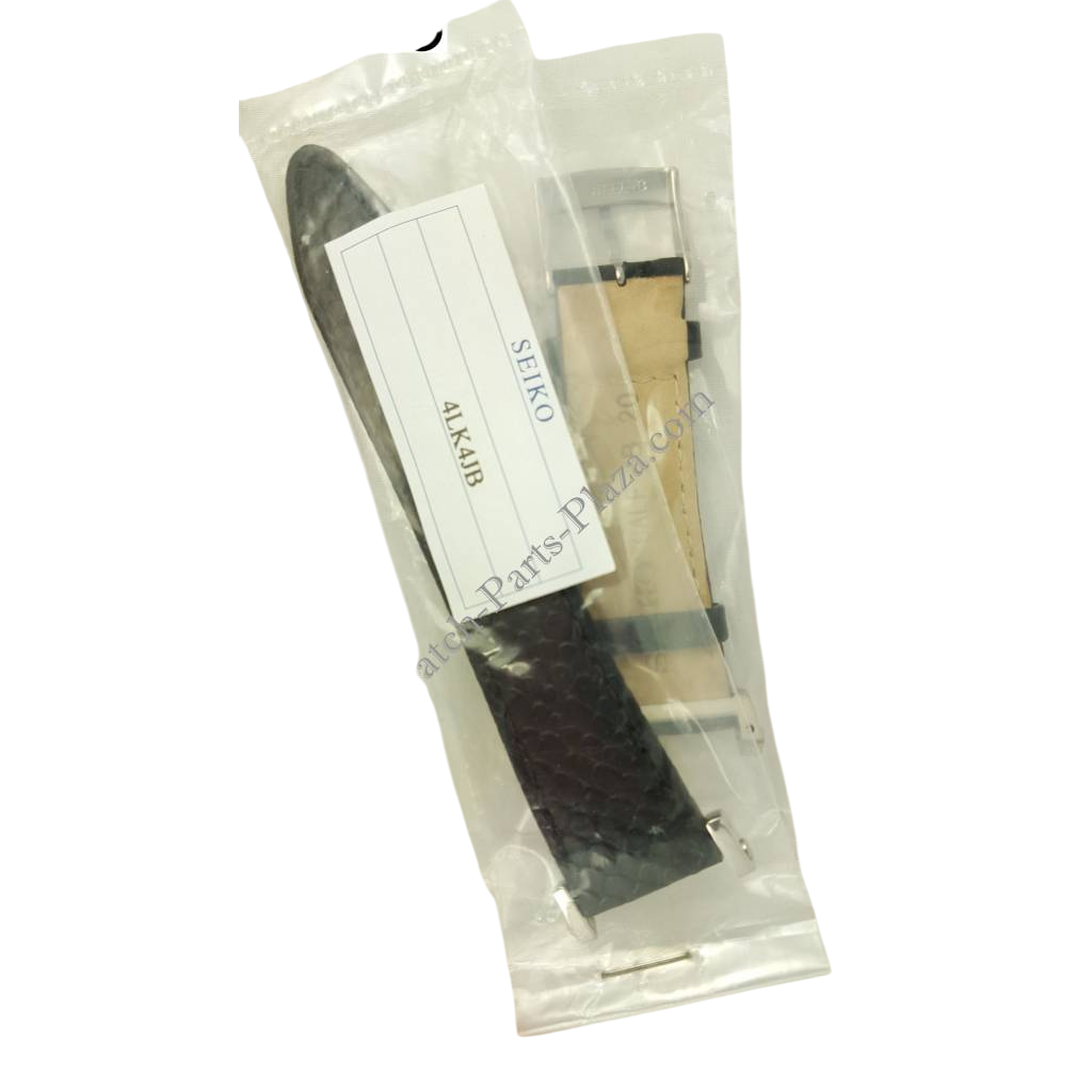 Watch Band SNDZ99P1 Seiko 7T92 - 0HP0 black leather strap 20mm 4LK4JB - Watch Plaza