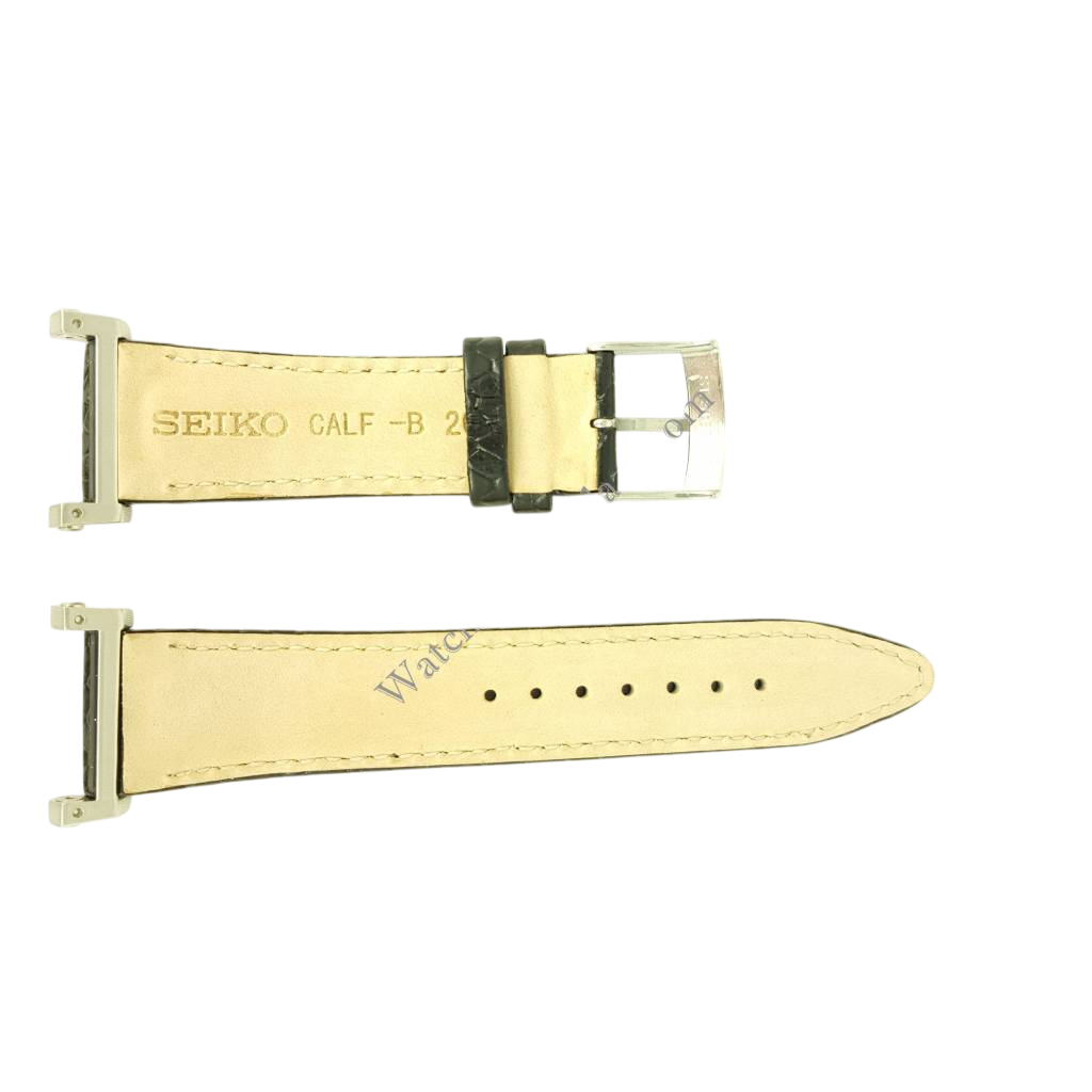 Watch Band SNDZ99P1 Seiko 7T92 - 0HP0 black leather strap 20mm 4LK4JB - Watch Plaza