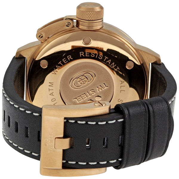 Watch TW - Steel CEO Canteen CE1022 analogue rose 50mm with black leather strap - Watch Plaza