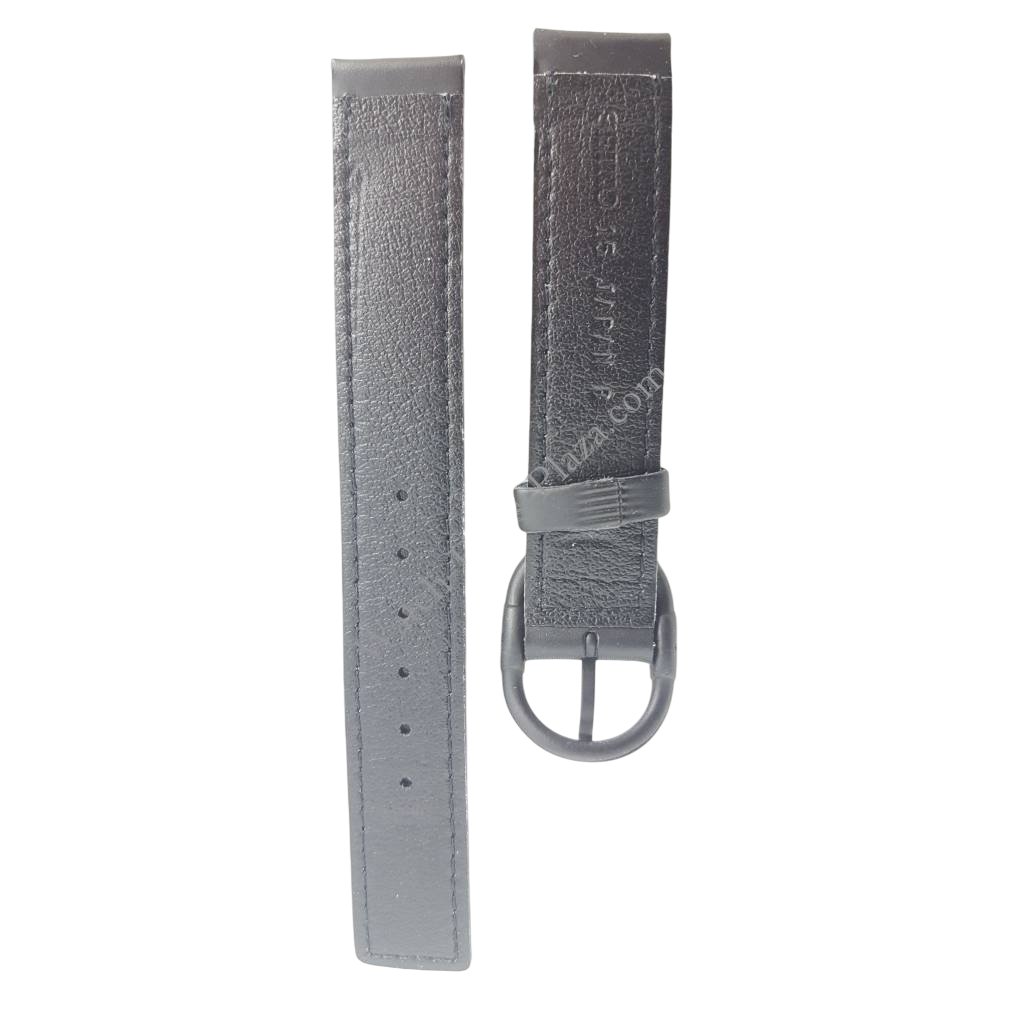 Watchband 7320 - 6220 Seiko Skyliner Diashock 15mm Black leather strap 15mm BLA20D - Watch Plaza