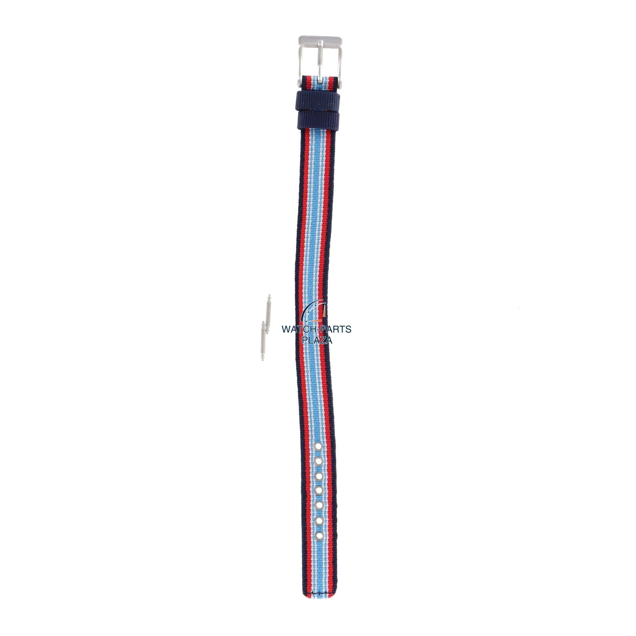 Watchband Diesel DZ2084 original blue & red canvas / leather strap 14mm DZ - 2084 - nylon - Watch Plaza
