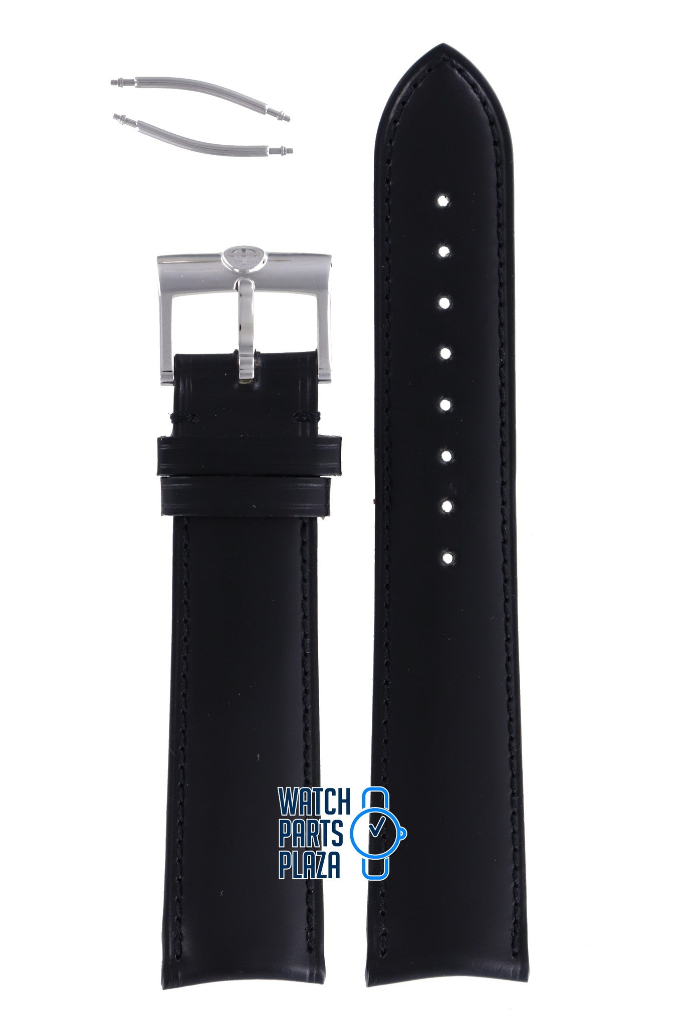 Zodiac ZO1000 Watch Band ZO - 1000 Black Leather 20 mm - Watch Plaza