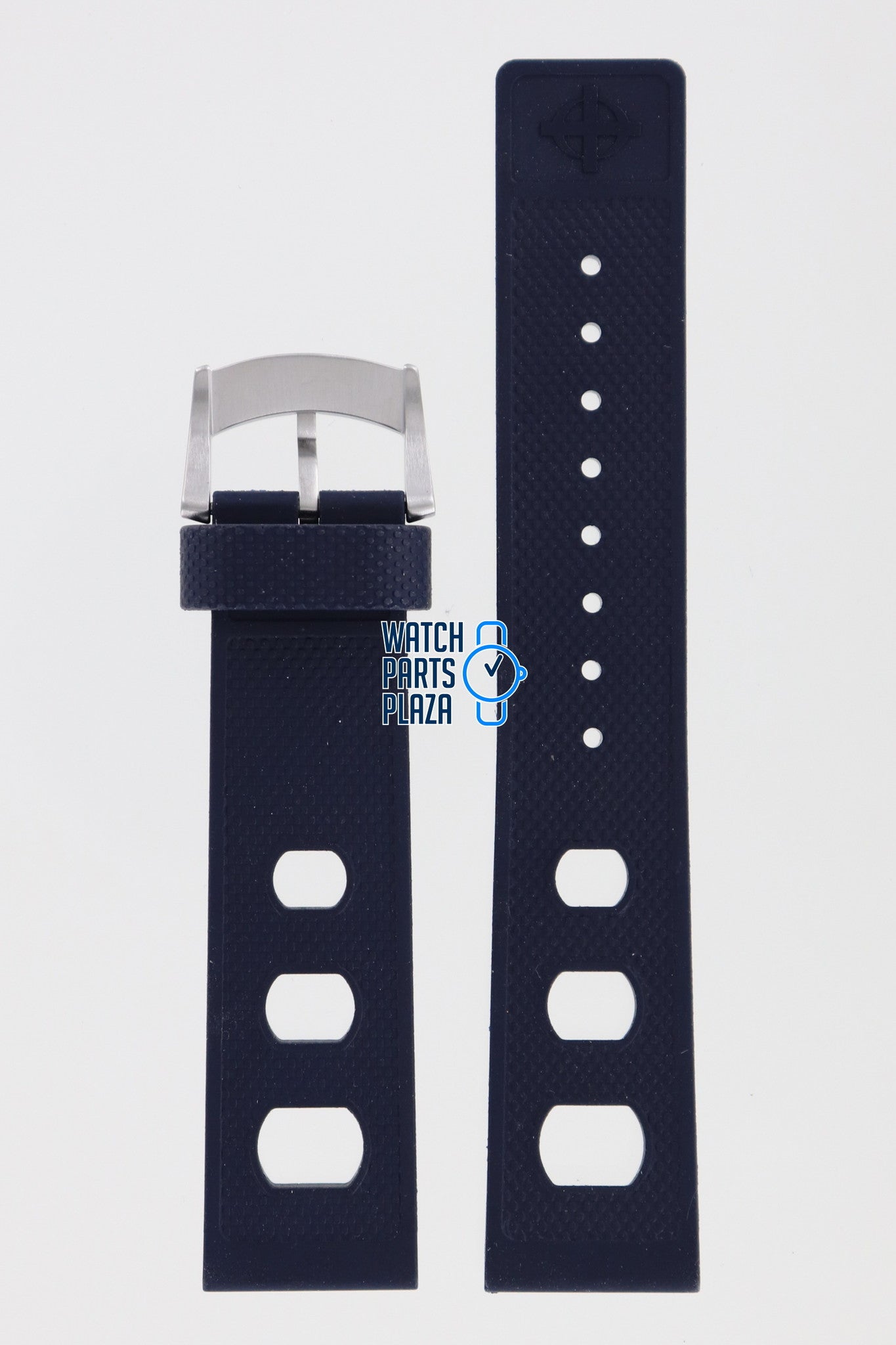 Zodiac ZO2205 Watch Band ZO - 2205 Dark Blue Rubber 20 mm Sea Dragon - Watch Plaza