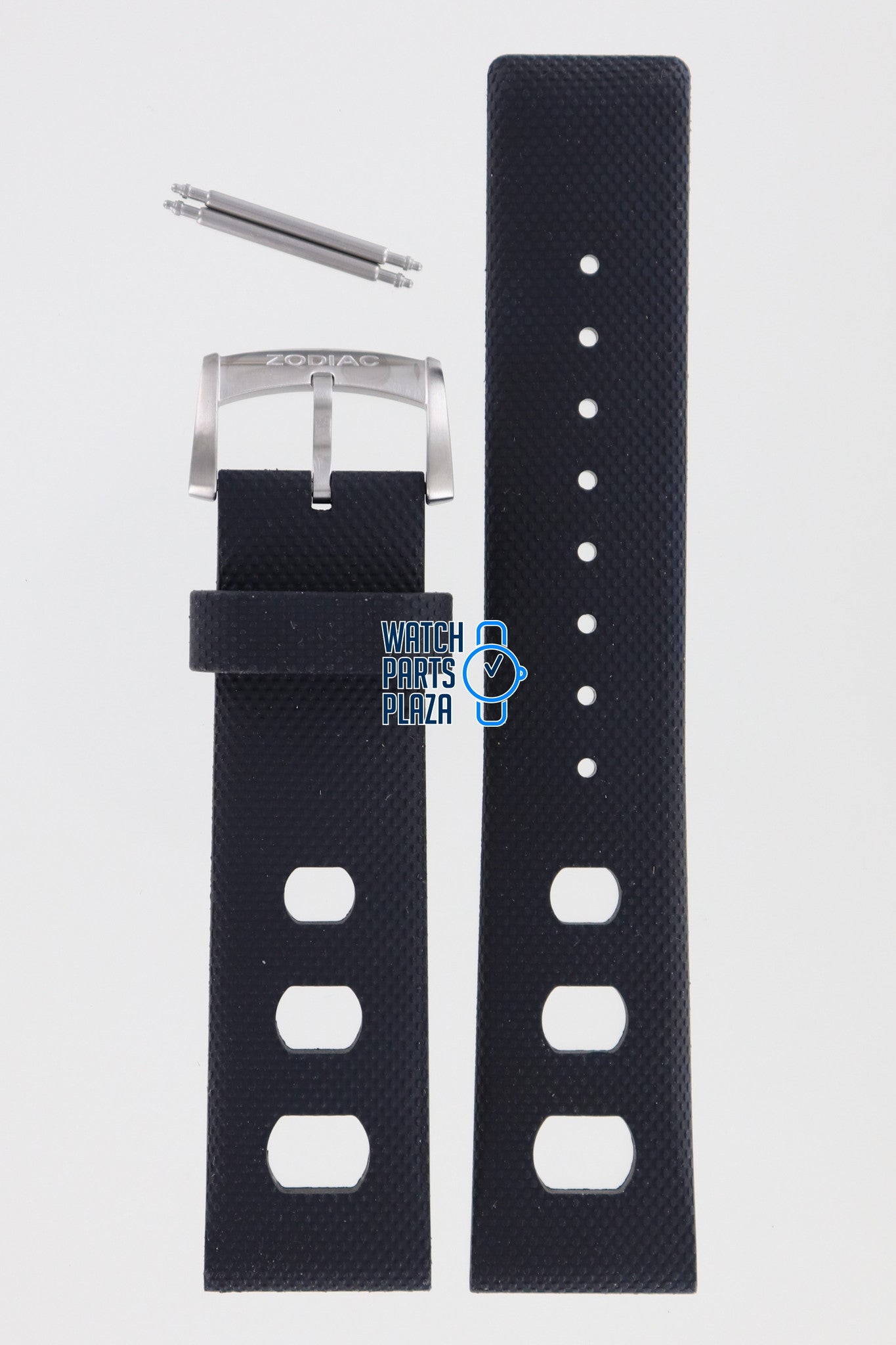 Zodiac ZO2207 & ZO2209 Watch Band ZO - 2207 Black Rubber 22 mm Sea Dragon - Watch Plaza