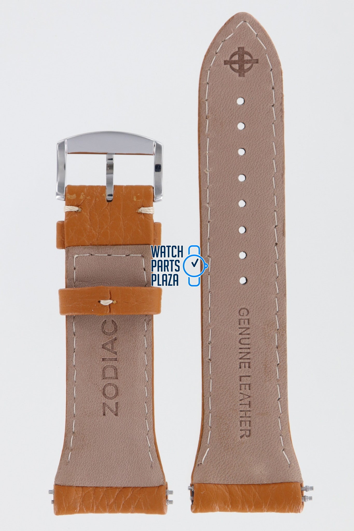 Zodiac ZO7008 Watch Band ZO - 7008 Brown Leather 26 mm Desert Master - Watch Plaza