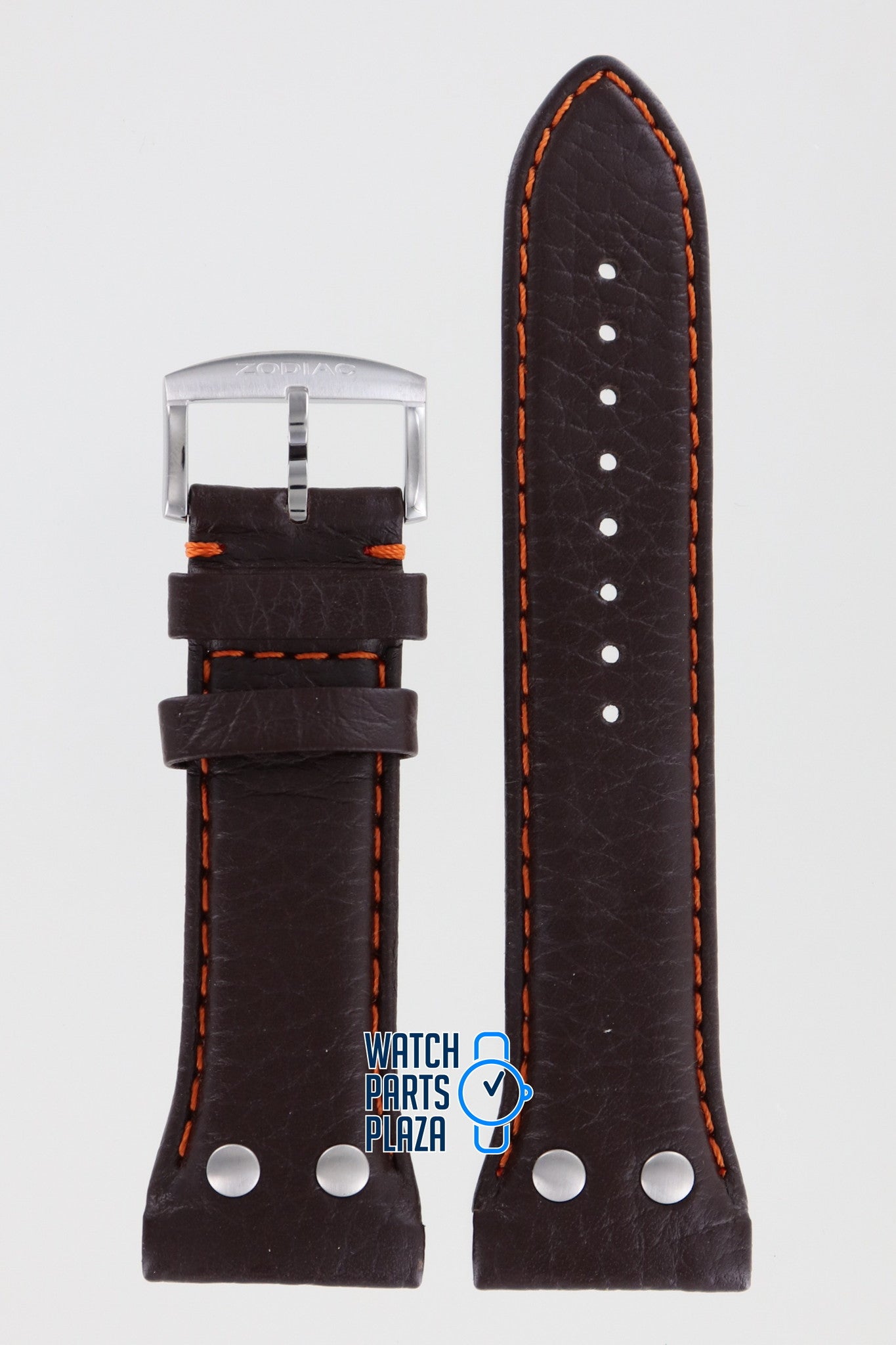 Zodiac ZO7009 Watch Band ZO - 7009 Brown Leather 26 mm Desert Master - Watch Plaza