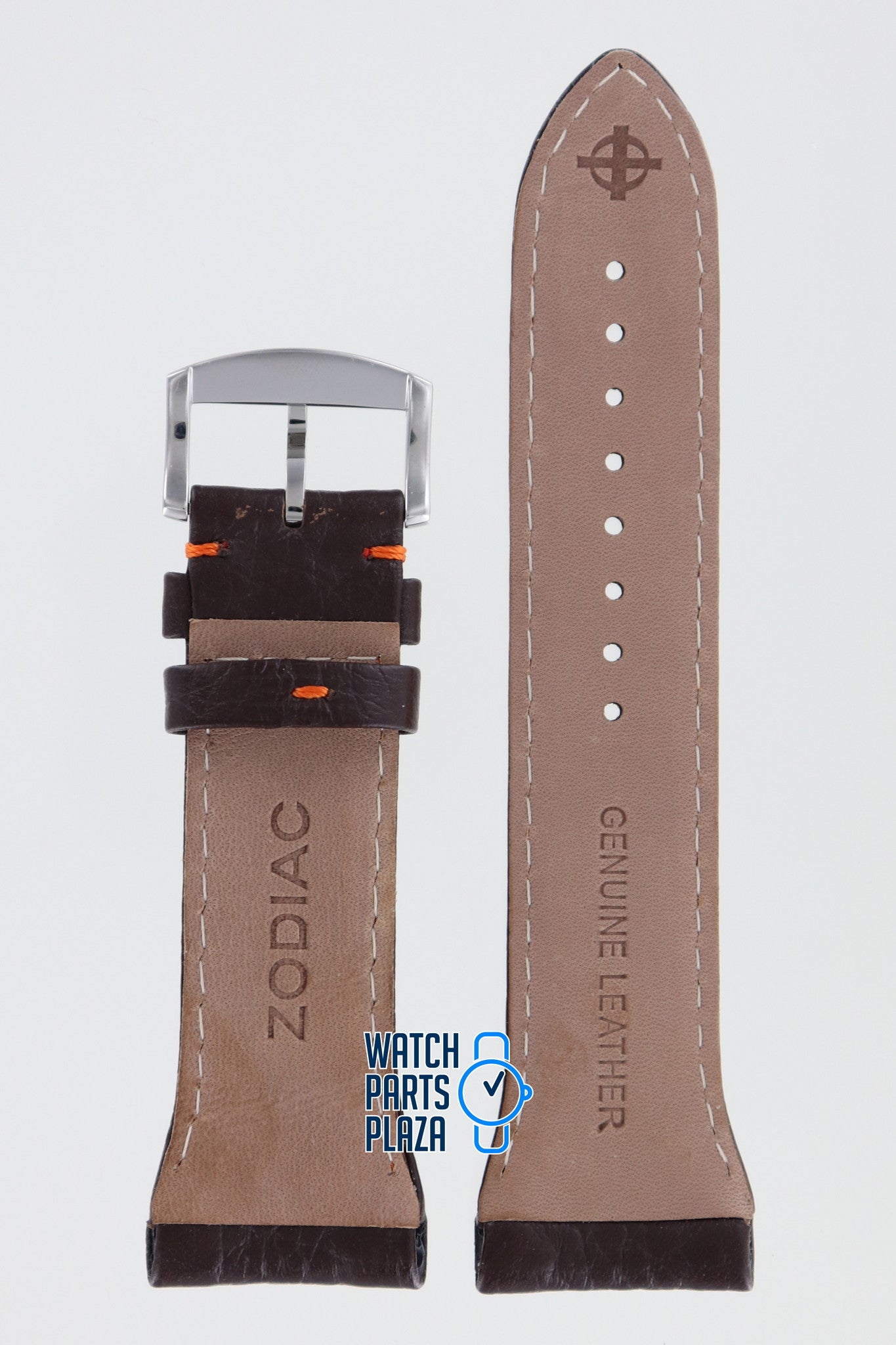 Zodiac ZO7009 Watch Band ZO - 7009 Brown Leather 26 mm Desert Master - Watch Plaza