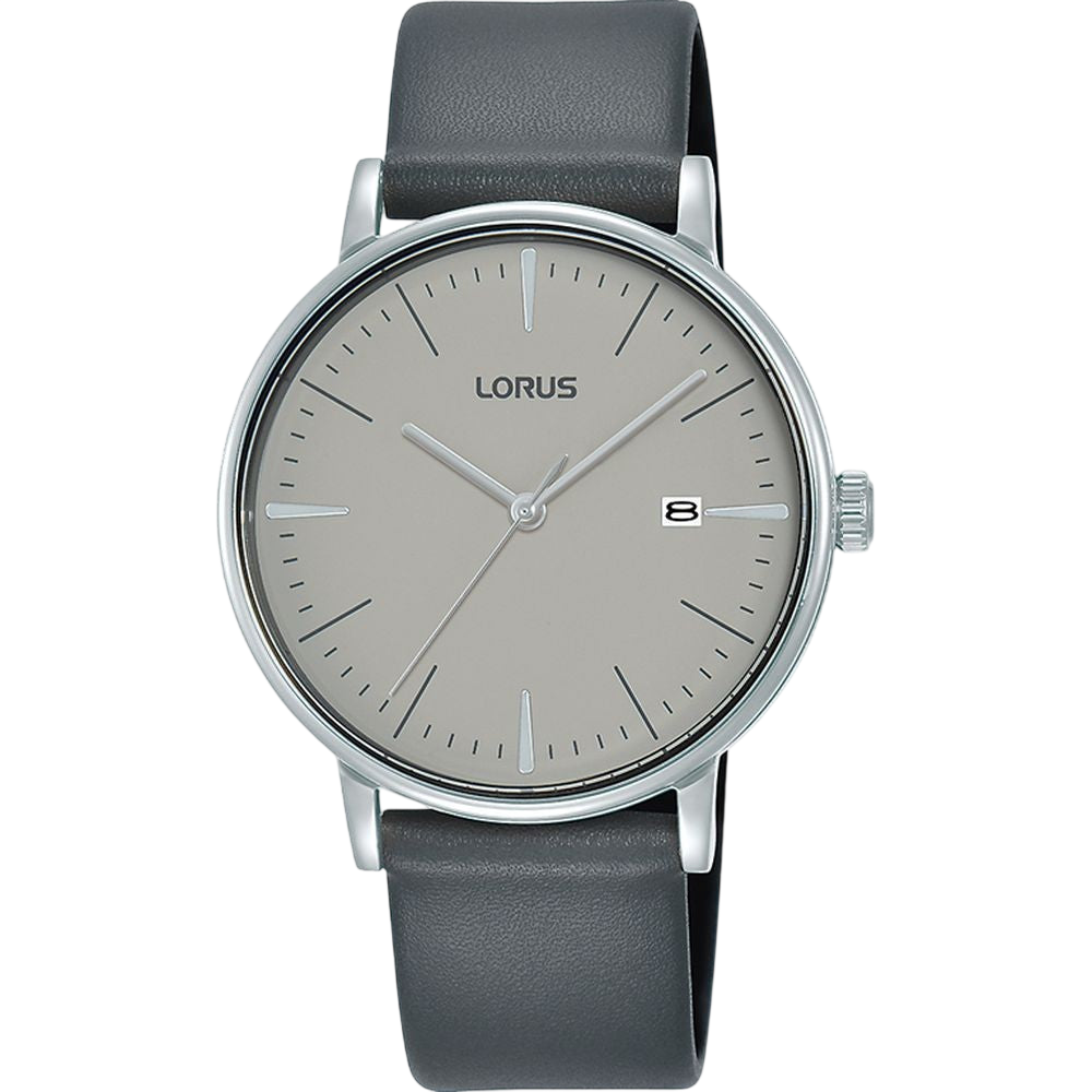 Lorus RH999NX9 Men's Dress Watch Grey Dial Leather Strap