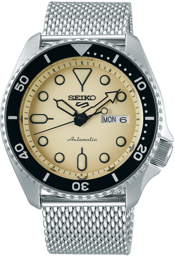 Seiko 5 Sports SRPD67K1 Automatic Watch | Tan Dial | Black Bezel | 4R36-07G0