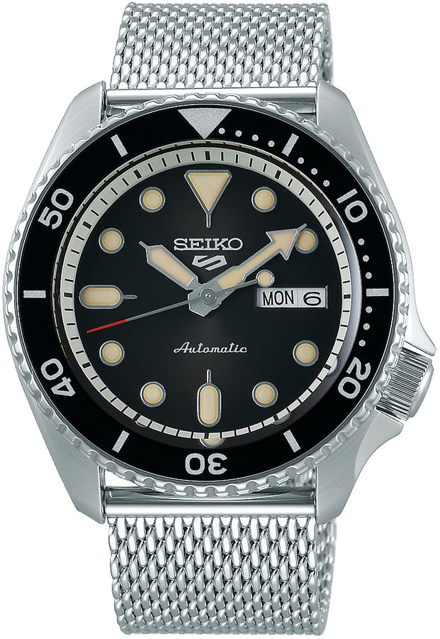 Seiko 5 Sports SRPD73K1 Automatic Watch | Black Dial | Milanese Bracelet | 4R36-07G0