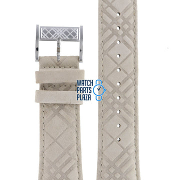 Burberry BU1104 Watch Band BU - 1104 White Leather 25 mm Heritage - Watch Plaza