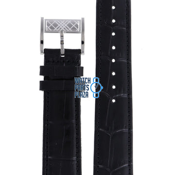Burberry BU1206 Watch Band BU - 1206 Black Leather 20 mm - Watch Plaza