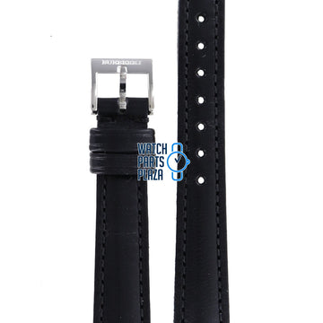 Burberry BU1401 Watch Band BU - 1401 Black Leather 14 mm - Watch Plaza