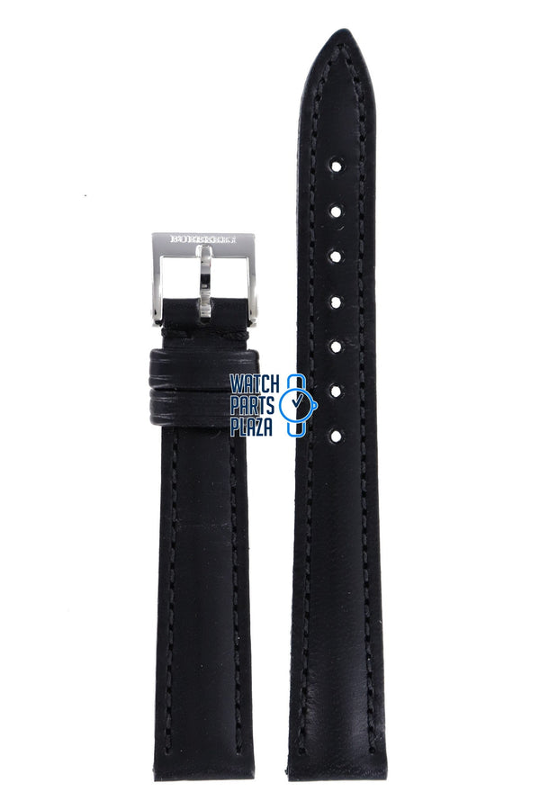 Burberry BU1401 Watch Band BU - 1401 Black Leather 14 mm - Watch Plaza