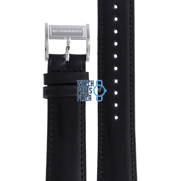 Burberry BU1710 Watch Band BU - 1710 Black Leather 20 mm Heritage - Watch Plaza