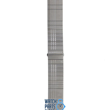 Burberry BU4202 Watch Band BU - 4202 Grey Stainless Steel 16 mm - Watch Plaza