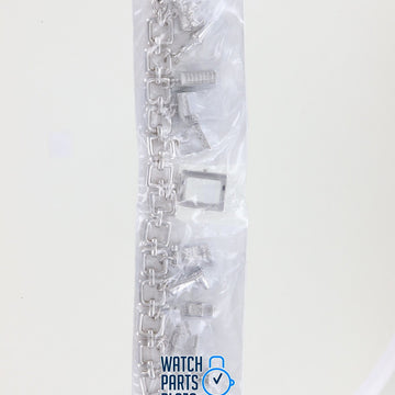 Burberry BU5200 Watch Band BU - 5200 Grey Stainless Steel 16 mm Signature Charm - Watch Plaza
