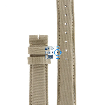 Burberry BU7107 Watch Band BU - 7107 - NO - CLASP Beige Leather & Textile 16 mm - Watch Plaza