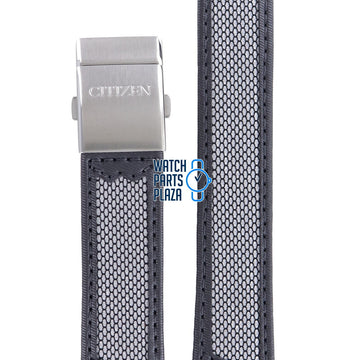 Citizen AS2020 - 02E & BJ7017 - 09E Nighthawk Watch Band 59 - T50240 Grey Leather 22 mm Eco - Drive - Watch Plaza
