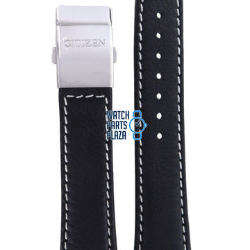 Citizen AS2031 - 06E & AS2031 - 14E Radio Controlled Watch Band 59 - S50855 Black Leather 22 mm Eco - Drive - Watch Plaza