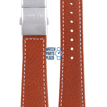 Citizen AS4020 - 44X Radio Controlled Watch Band 59 - S52168 Brown Leather 23 mm Eco - Drive - Watch Plaza
