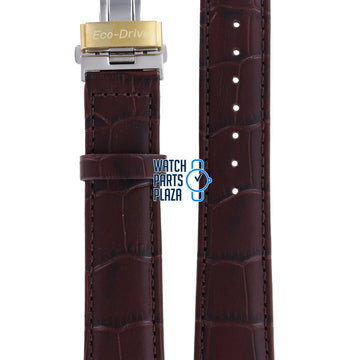 Citizen BL8002, BL8003 & BL8006 Watch Band 59 - S50443 Brown Leather 20 mm Eco - Drive - Watch Plaza