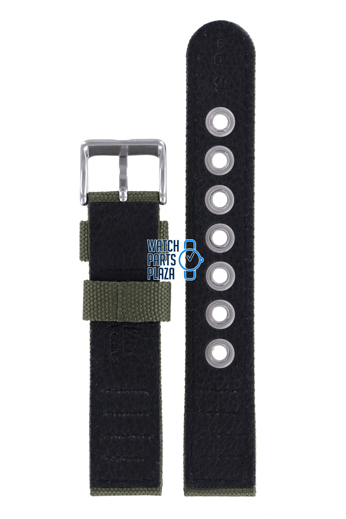 Citizen BM8180 - 03E & BM8180 - 20E Watch Band 59 - S52136 Green Leather & Textile 18 mm Eco - Drive - Watch Plaza