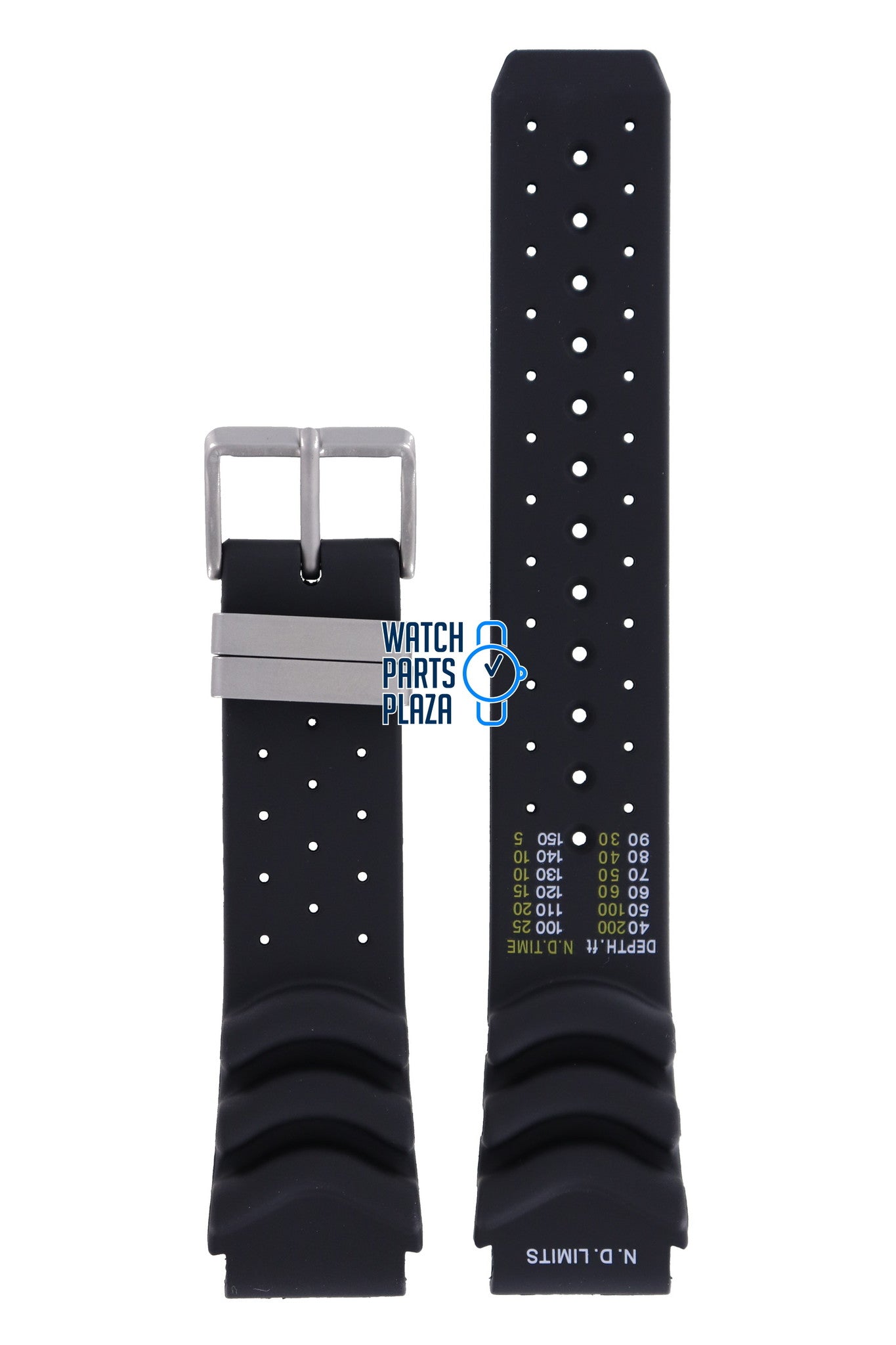 Citizen JP1040, BJ2000 & BJ2004 N.D. LIMITS Watch Band 59 - L7481 Black Silicone 20 mm Eco - Drive - Watch Plaza