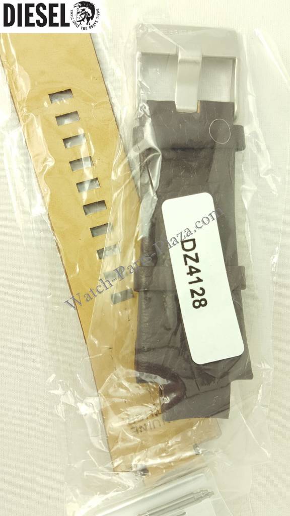 Diesel DZ4128 Watch strap dark brown leather - Watch Plaza