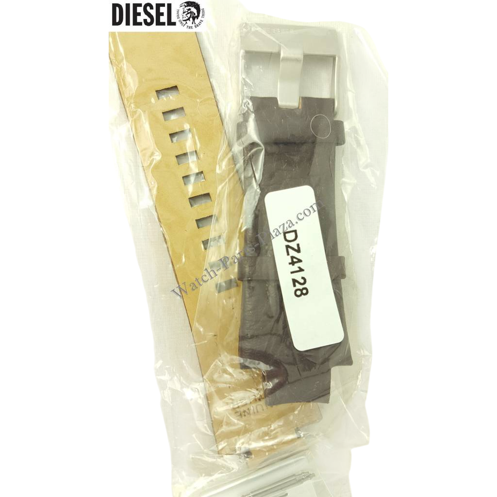Diesel DZ4128 Watch strap dark brown leather - Watch Plaza