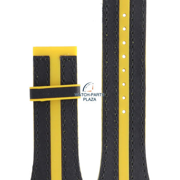 Festina BC04531 Watch band F16184, F16184/5 rubber & leather yellow 18 mm - Nine Collection - Watch Plaza