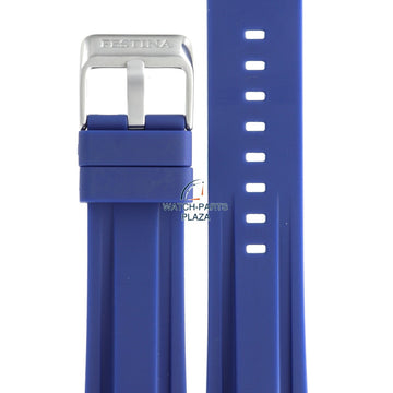 Festina BC07435 Watch band F16574/3 blue rubber / silicone 24 mm - Chronograph - Watch Plaza