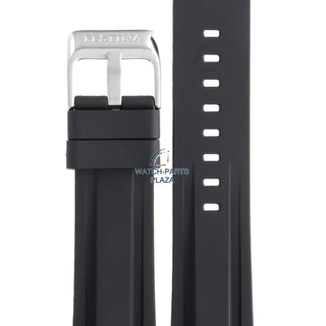 Festina BC07436 Watch band F16574, F16874 black rubber / silicone 24 mm - Timeless Chronograph - Watch Plaza