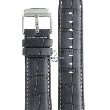 Festina BC07596 Watch band F16573 grey leather 23 mm - Retrograde - Watch Plaza
