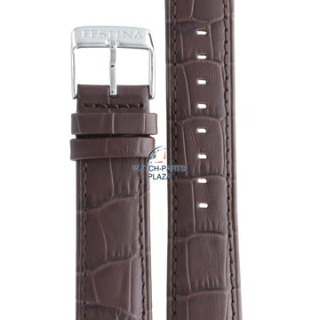 Festina BC08653 Watch band F16760 dark brown leather 22 mm - Chronograph - Watch Plaza
