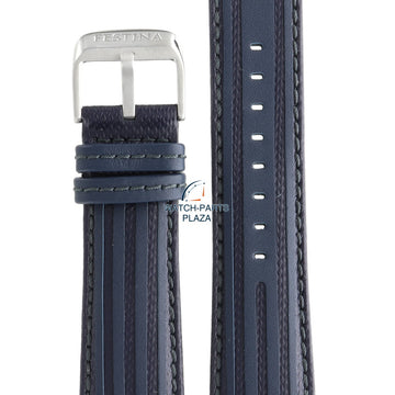 Festina BC09439 Watch band F16489/B blue leather 25 mm - Chronograph - Watch Plaza