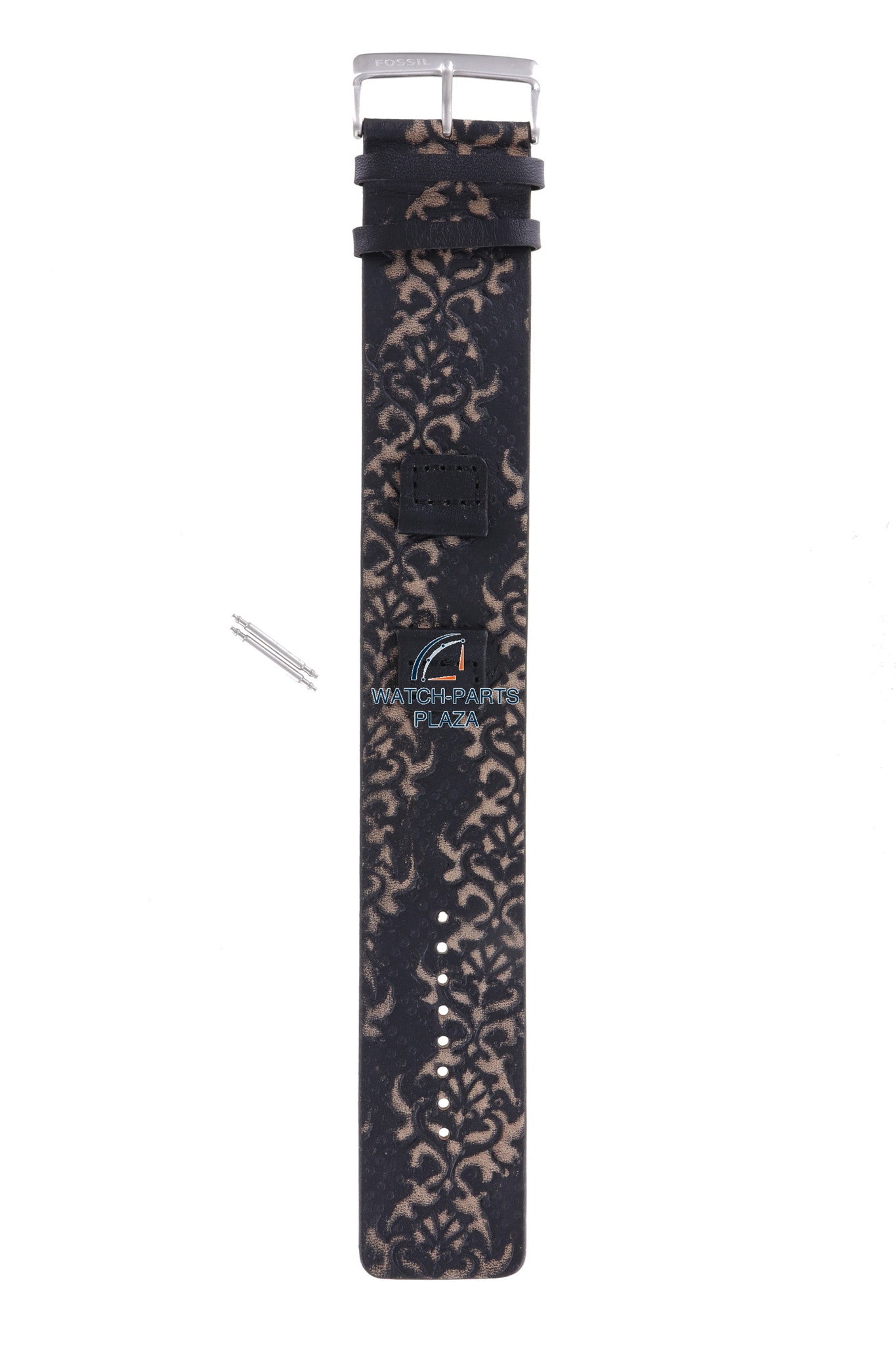Fossil JR1009 Watch Band JR - 1009 Black Leather 17 mm Trend - Watch Plaza