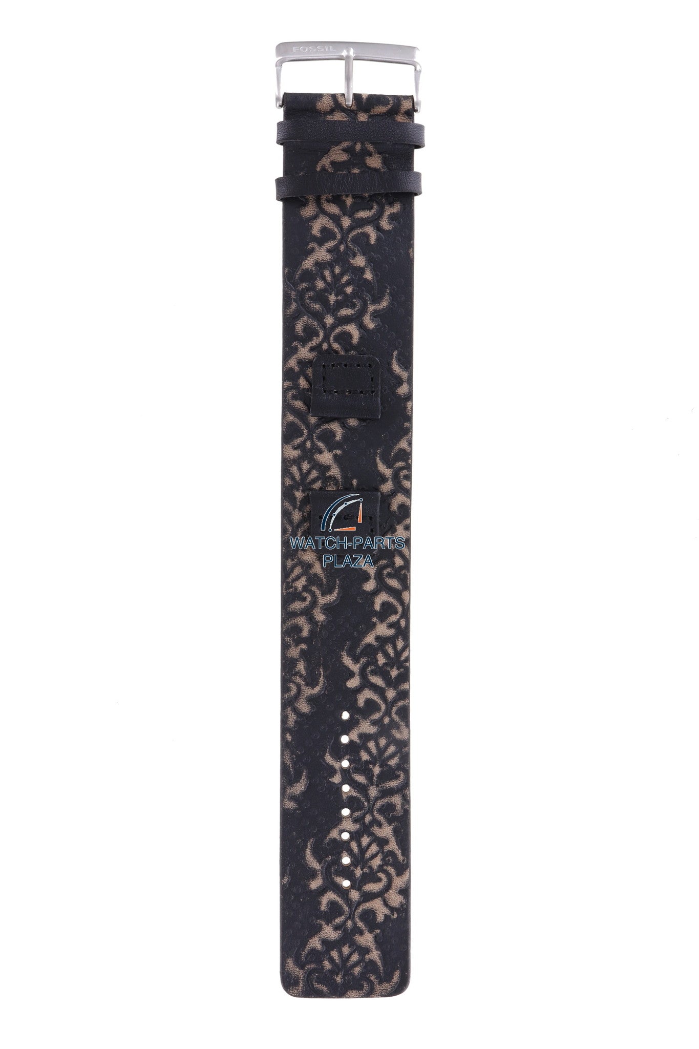 Fossil JR1009 Watch Band JR - 1009 Black Leather 17 mm Trend - Watch Plaza