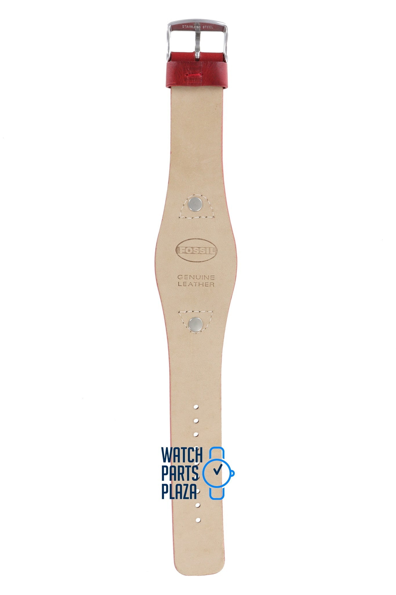 Fossil JR8134 Watch Band JR - 8134 Red Leather 24 mm - Watch Plaza