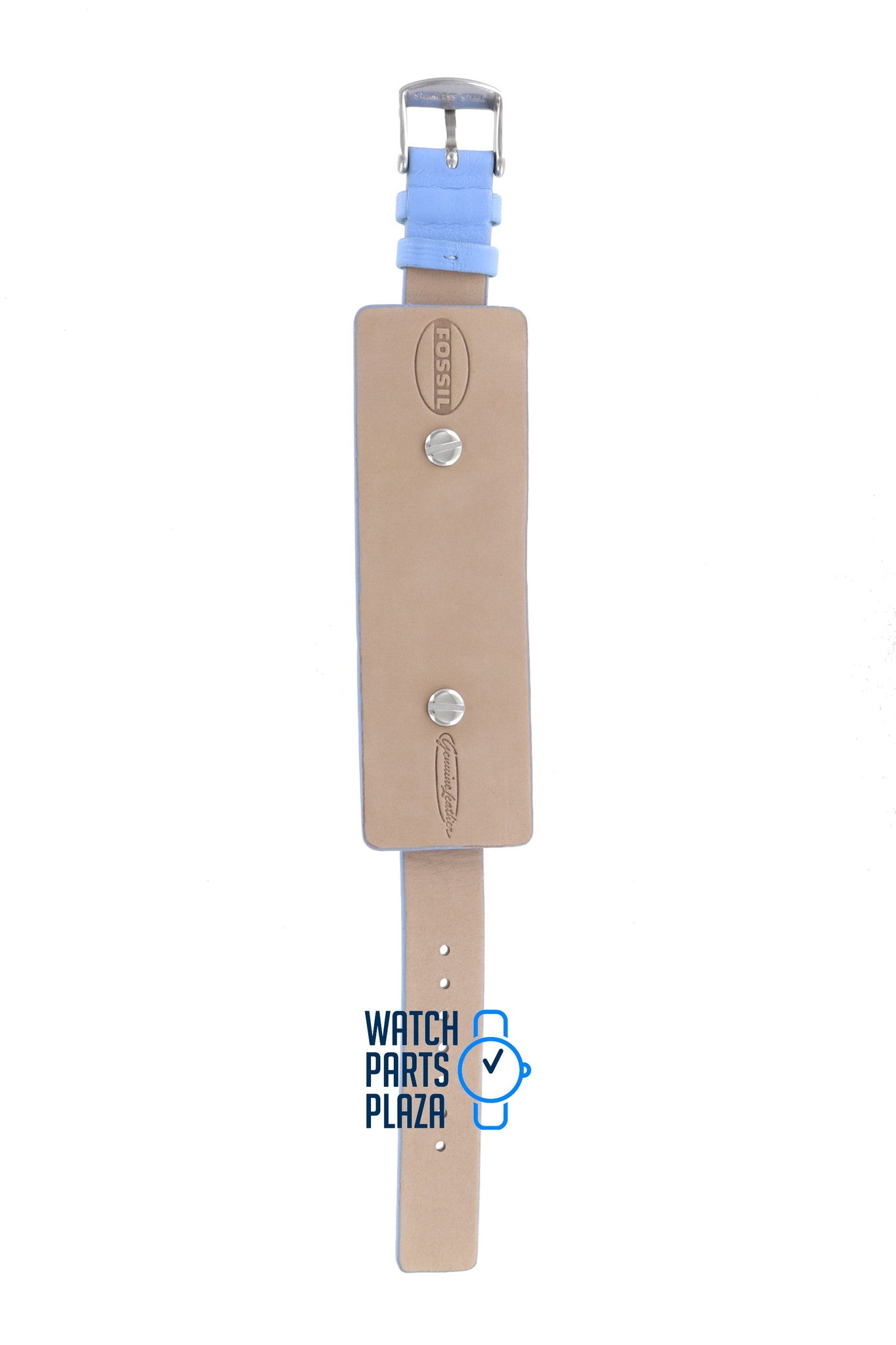 Fossil JR8294 Watch Band JR - 8294 Blue Leather 16 mm Big Tic - Watch Plaza