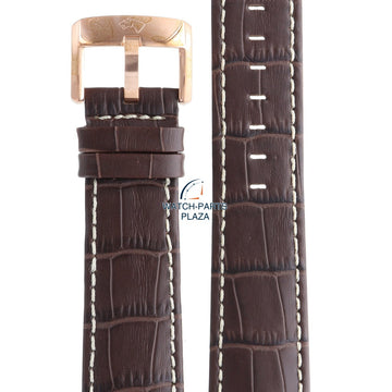 Jaguar BC06342 Watch band J631 brown leather 24 mm - Dual Time - Watch Plaza