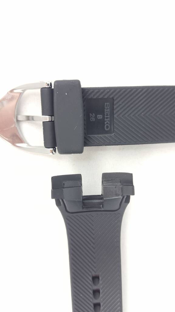 Original Seiko Arctura Black Rubber Strap SRN013J1 Watchband 5M54 0AB0 SRN011P1 - Watch Plaza
