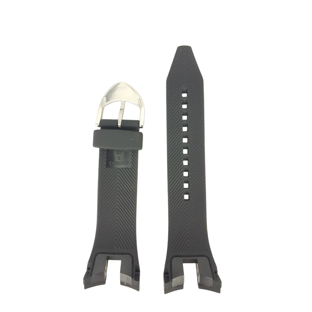 Original Seiko Arctura Black Rubber Strap SRN013J1 Watchband 5M54 0AB0 SRN011P1 - Watch Plaza