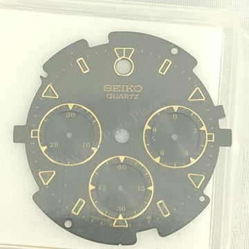 ORIGINAL SEIKO QUARTZ BLACK DIAL for 7A34 - 7010 Seiko Quartz Chronograph S23208J1 - Watch Plaza