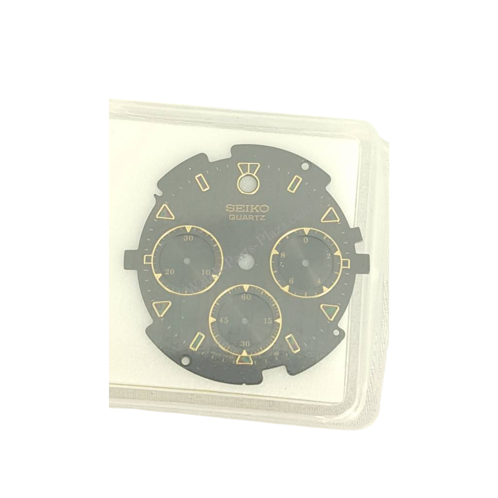 ORIGINAL SEIKO QUARTZ BLACK DIAL for 7A34 - 7010 Seiko Quartz Chronograph S23208J1 - Watch Plaza